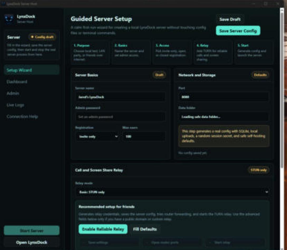 Server Host guided setup wizard